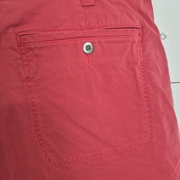 Orvis Mens Red Cotton Shorts Size 38 With Button & Zipper Closure Back Pockets B - Picture 7 of 7